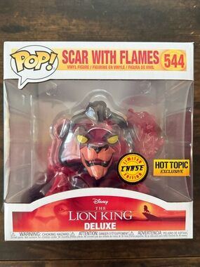 Funko Pop! Deluxe Scar With Flames Vinyl Figure - Red, Orange, Yellow Accents